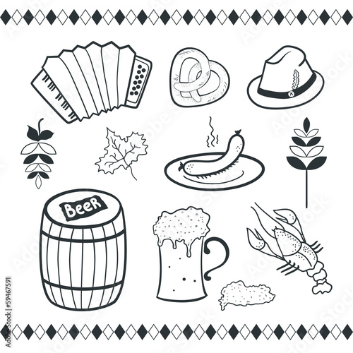 Oktoberfest icons set
