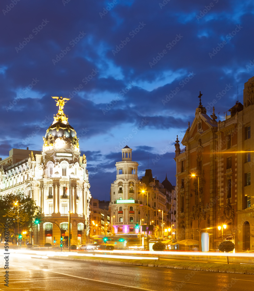 Evening view of Madrid