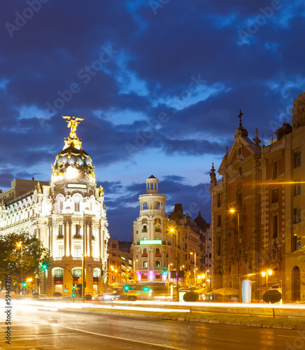 Fototapeta Naklejka Na Ścianę i Meble -  Evening view of Madrid