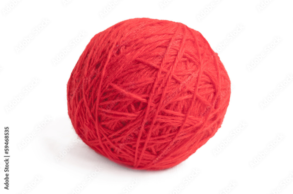 Thread knitting on a white background Thread knitting on a white background