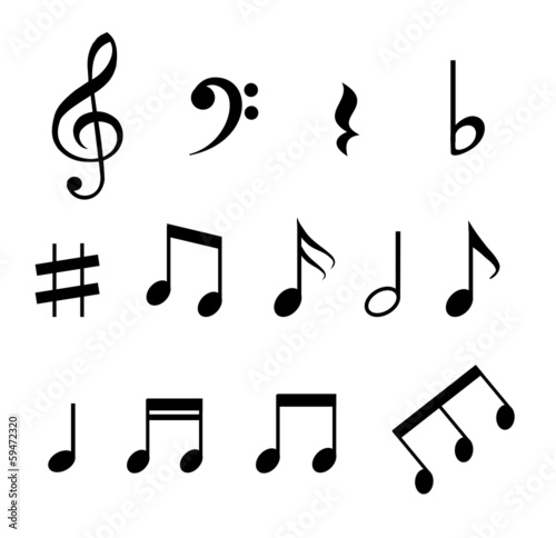 Set of music notes vector