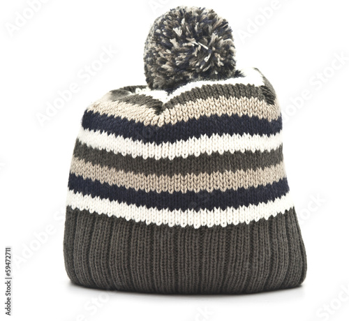 Wool hat on white background photo