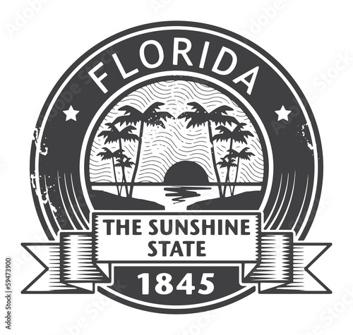 Grunge rubber stamp with name of Florida, vector illustration