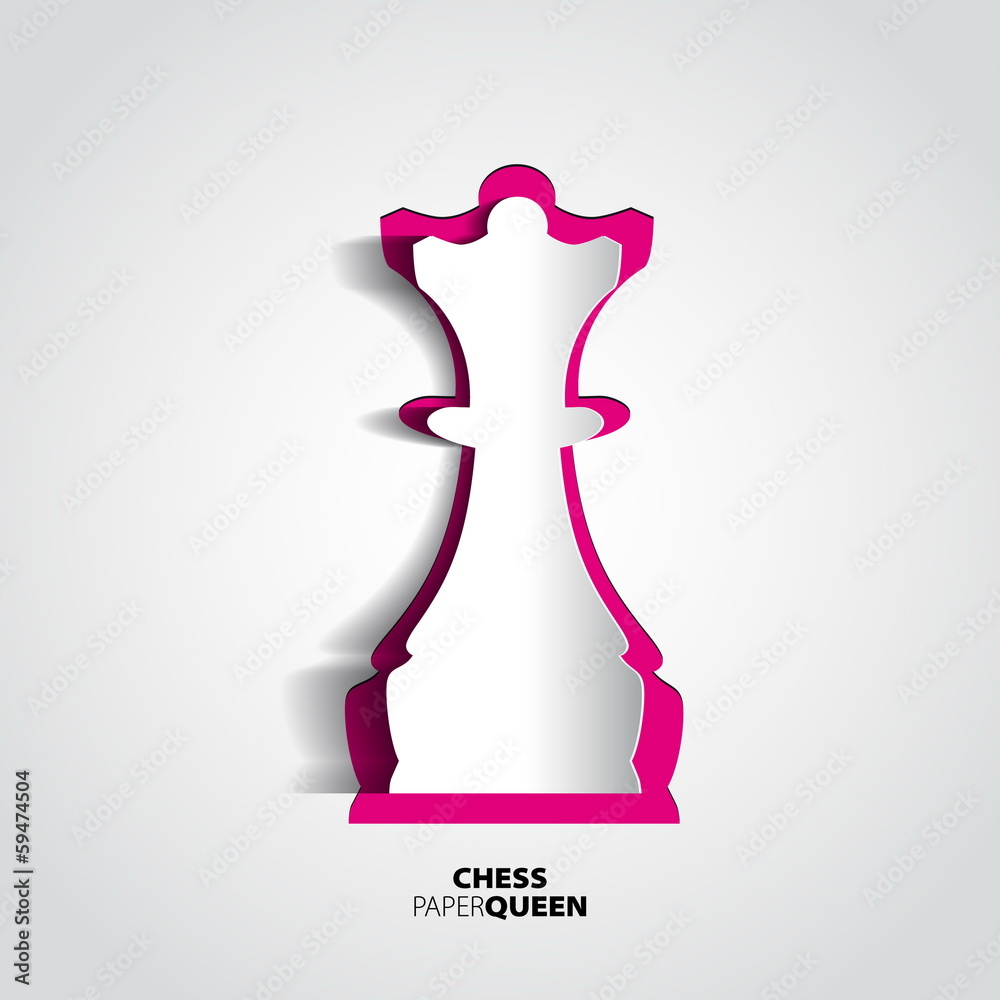 Queen chess piece from paper - vector illustration