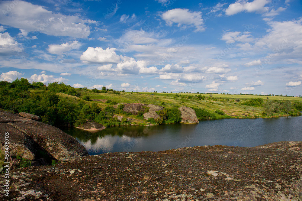 lake in steppe