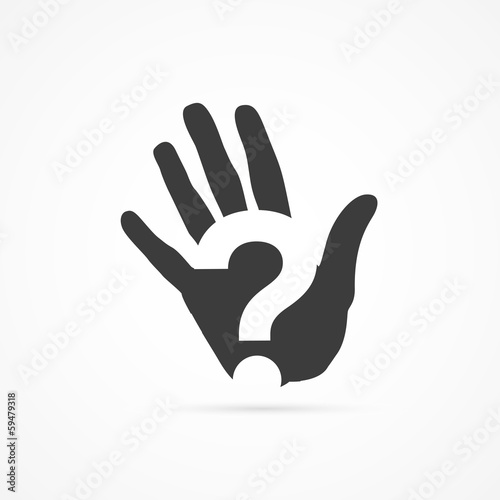 main et point d'interrogation