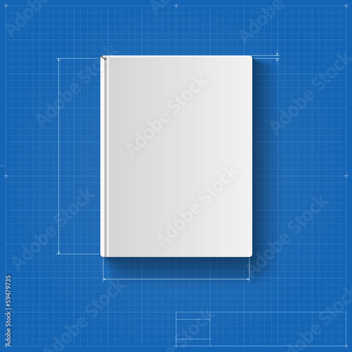 The book, drawing with dimensions, book cover