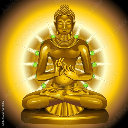 Buddha Gold and Emeralds Siddhartha Gautama