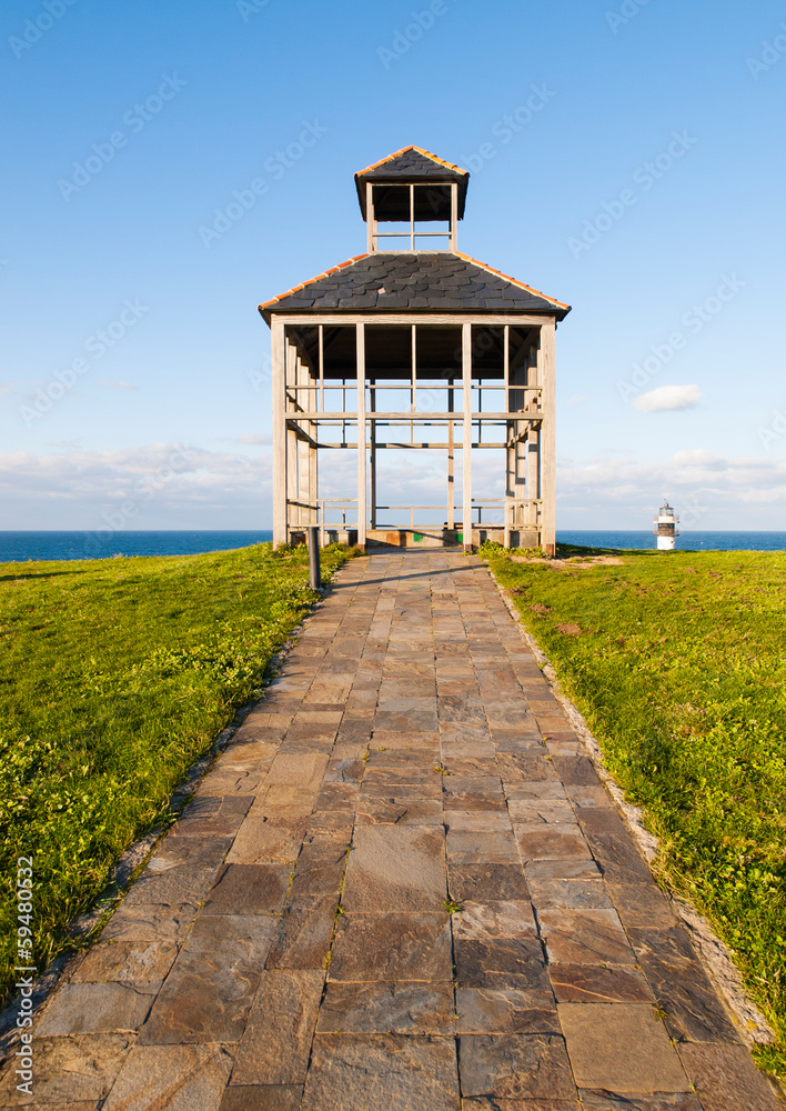 Architectural structure in the coast of Ribadeo, Galicia, Spain.