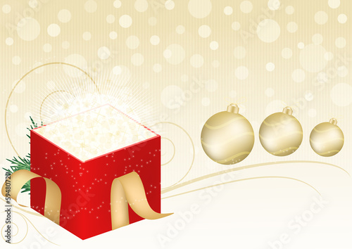 sfondo natalizio regalo e palline