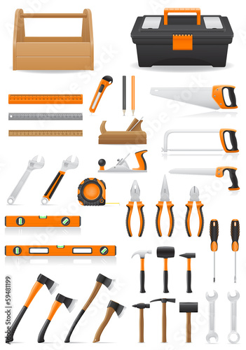 set tools icons vector illustration