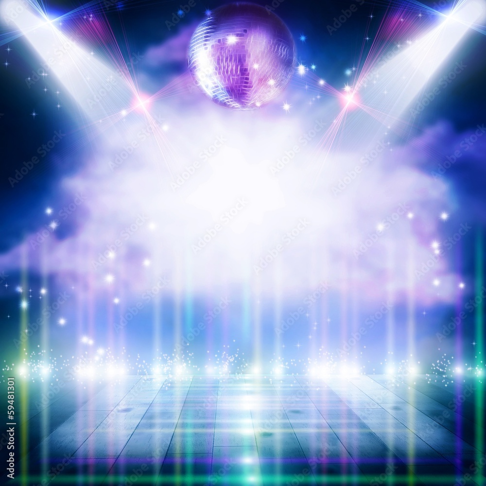 Abstract disco ball_Background with flashing lights. - obrazy, fototapety, plakaty 