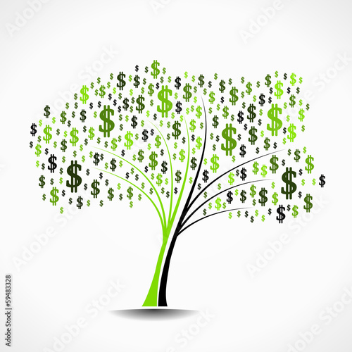 Money tree abstract vector illustration background