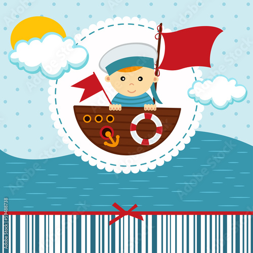 baby boy sailor - vector illustration