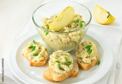 Creamy pate served with french bread