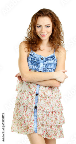Beautiful young girl in dre...