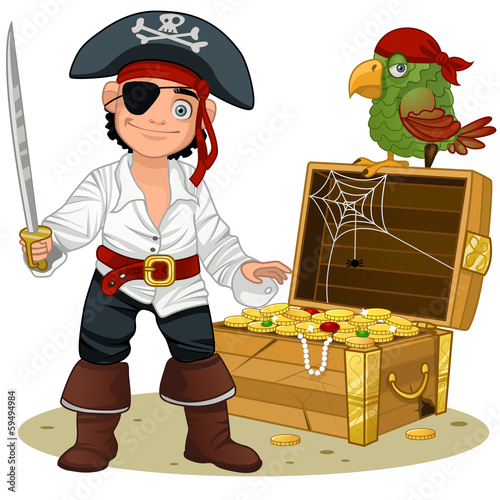 pirate with treasure