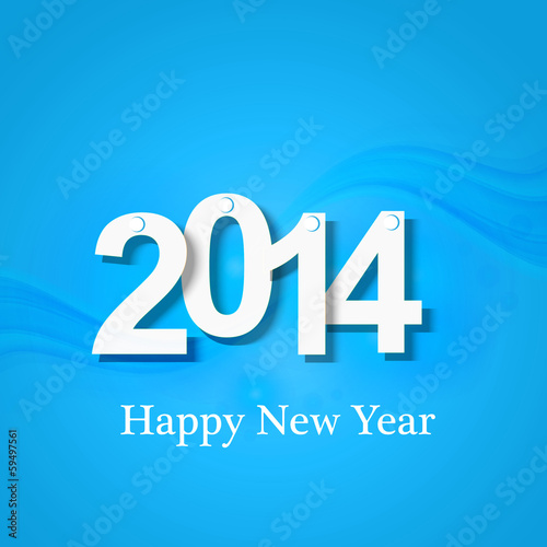 Happy New Year 2014 creative blue colorful background vector