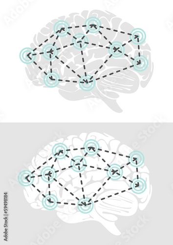 działanie mózgu widok z boku schemat elementy infograficzne