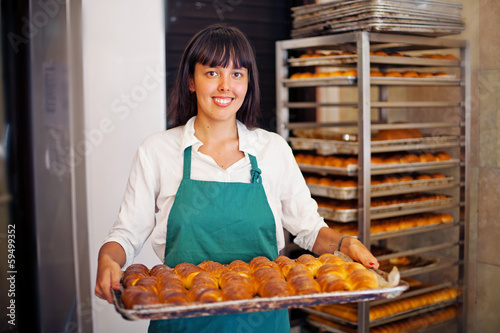 woman working in bakery