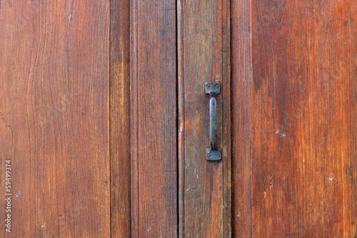 Wood door with handle