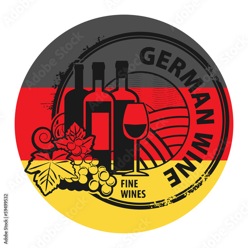 Grunge rubber stamp with words German Wine, vector illustration