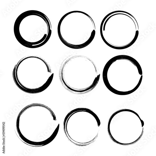 Abstract vector ink frames set. EPS 10