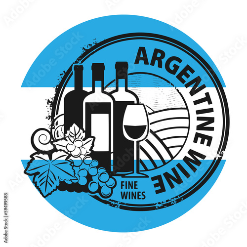 Grunge rubber stamp with words Argentine Wine, vector