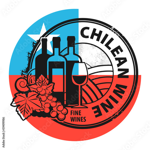 Grunge rubber stamp with words Chilean Wine, vector
