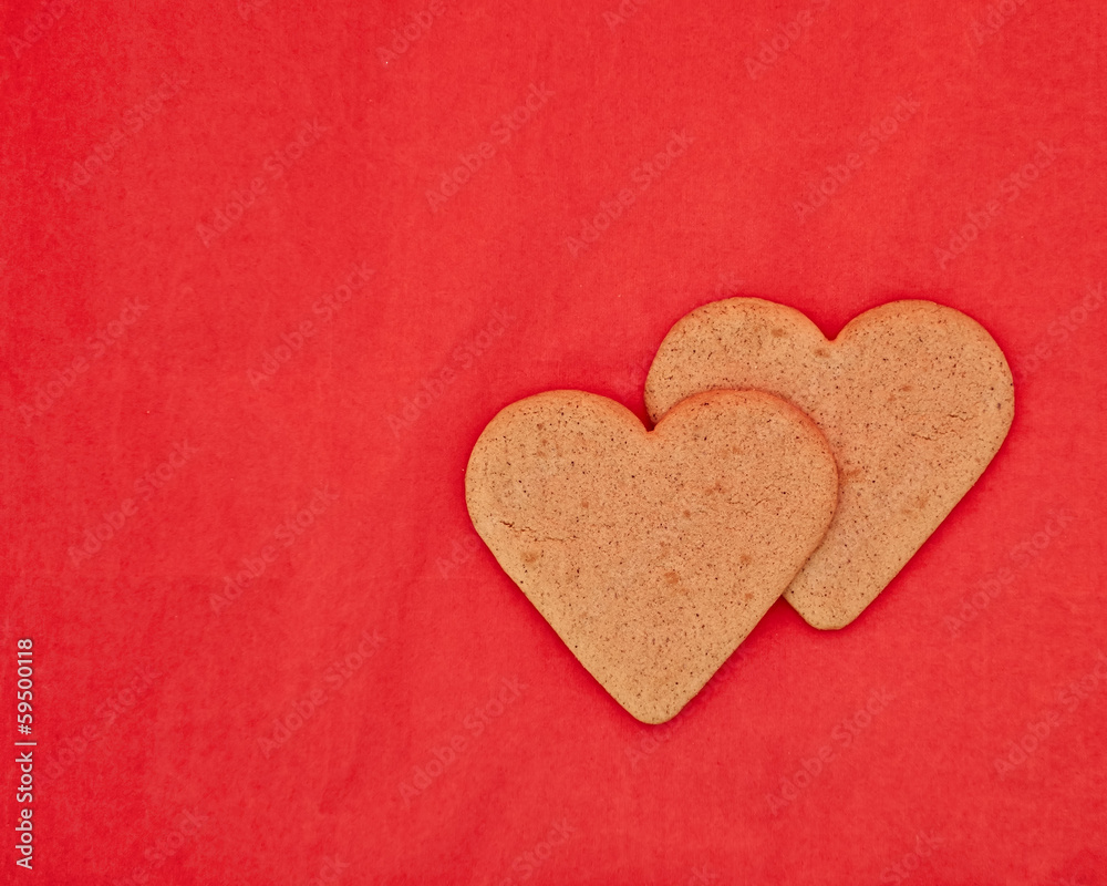 a couple of homemade heart shaped cookies