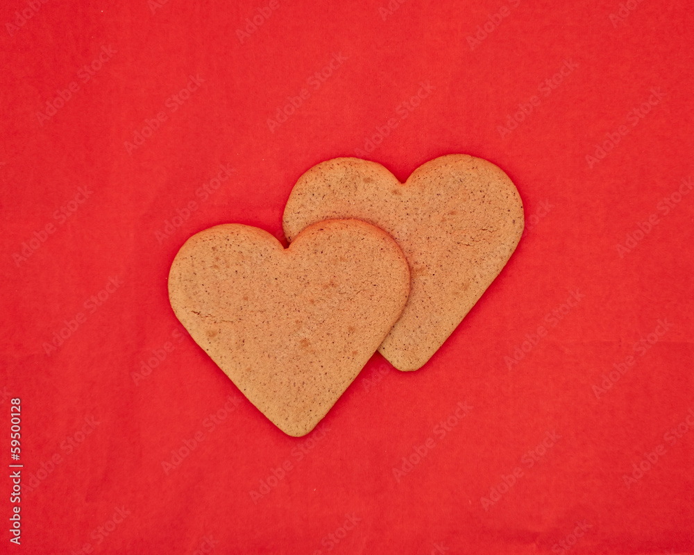 a couple of homemade heart shaped cookies