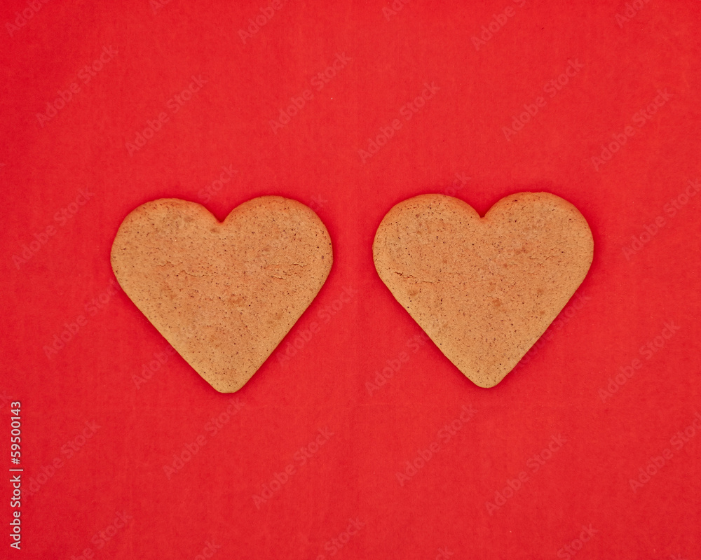 a couple of homemade heart shaped cookies
