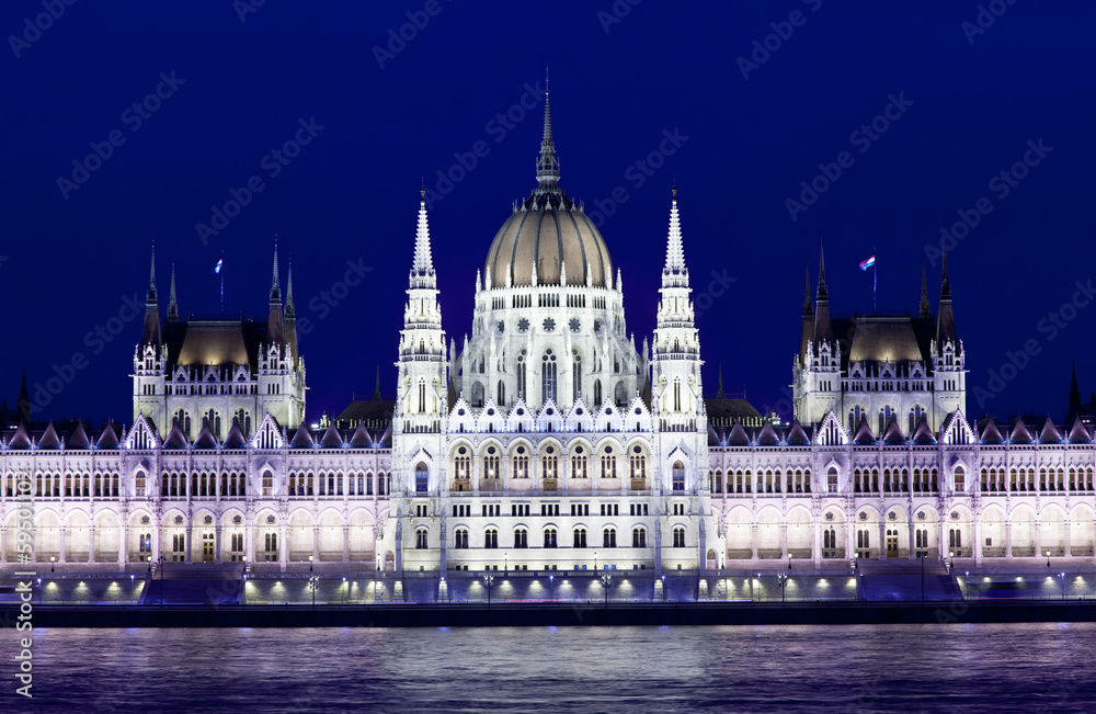 Parliament of Budapest, Hungary at night