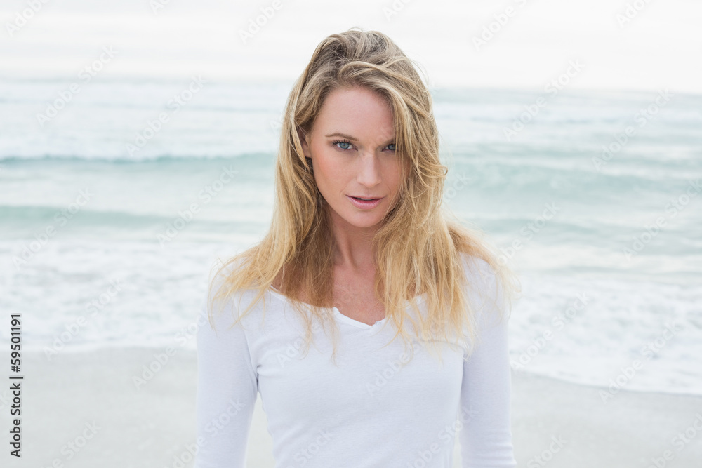 Portrait of a beautiful casual woman at beach Portrait of a beautiful casual woman at beach