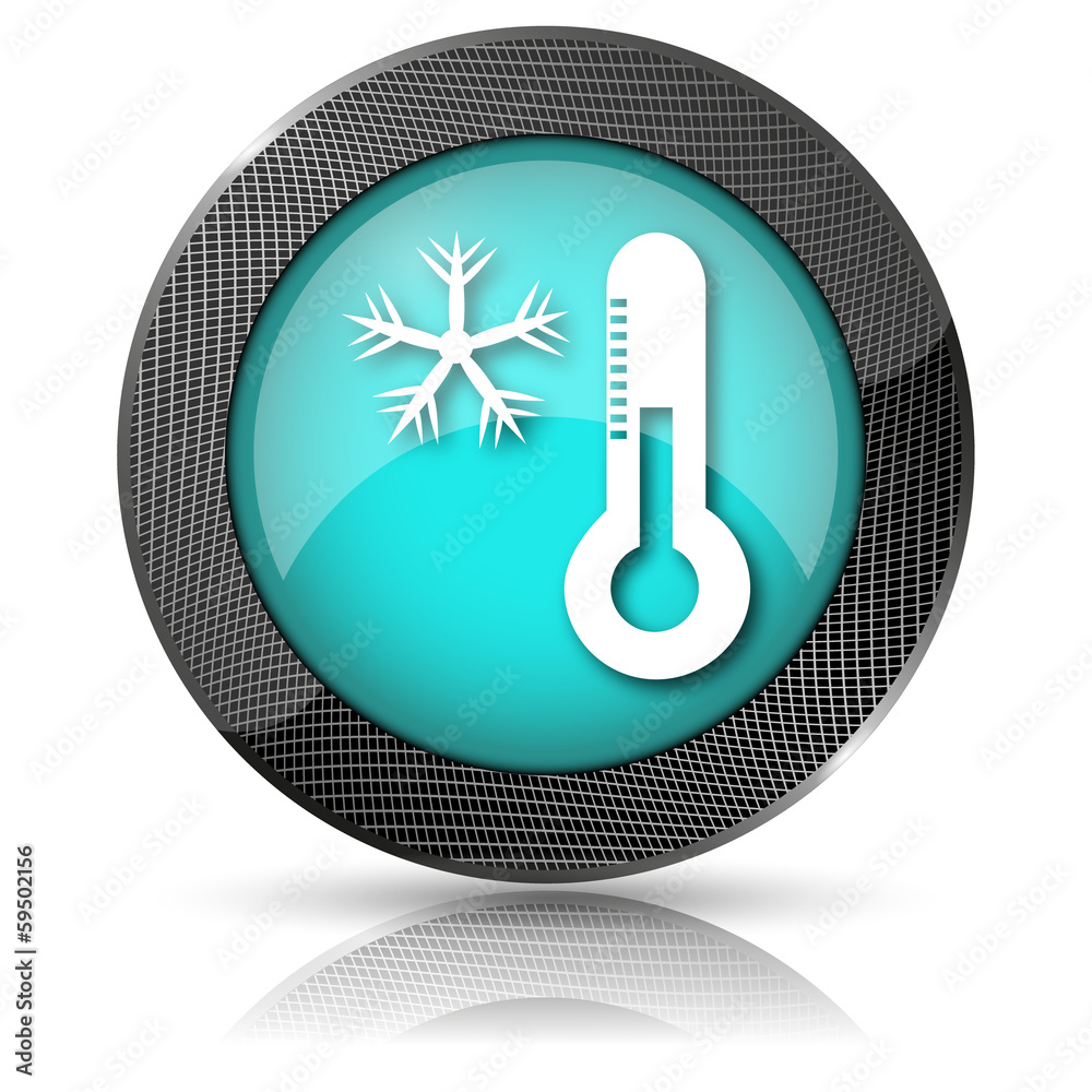 Snowflake with thermometer icon