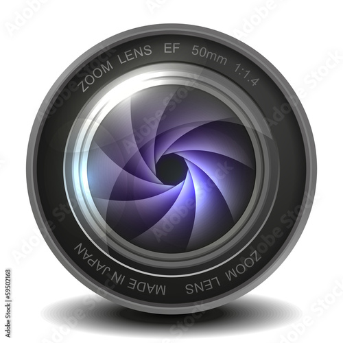 Camera photo lens with shutter.