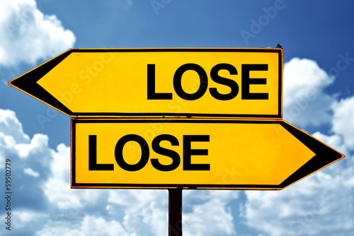 Lose lose situation, opposite signs