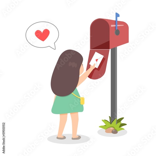 Girl Sending Love Letter