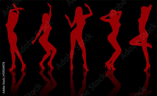 Silhouettes of dancing girls.