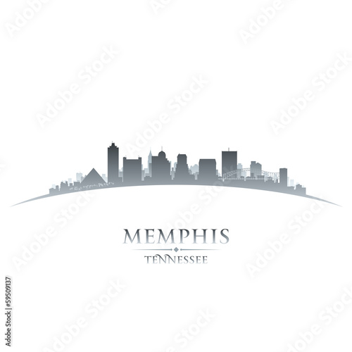 Memphis Tennessee city skyline silhouette white background