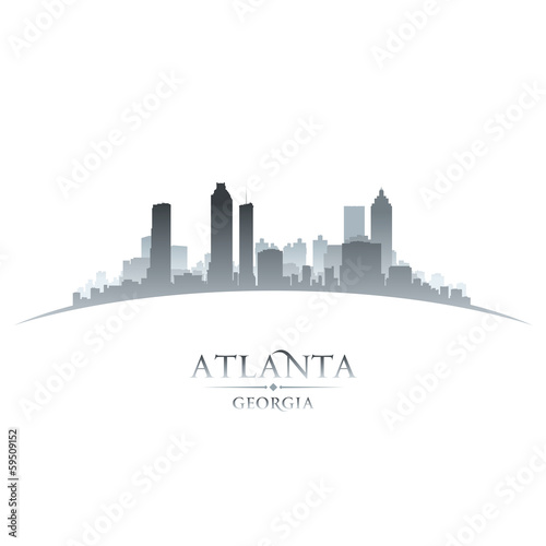 Atlanta Georgia city skyline silhouette white background