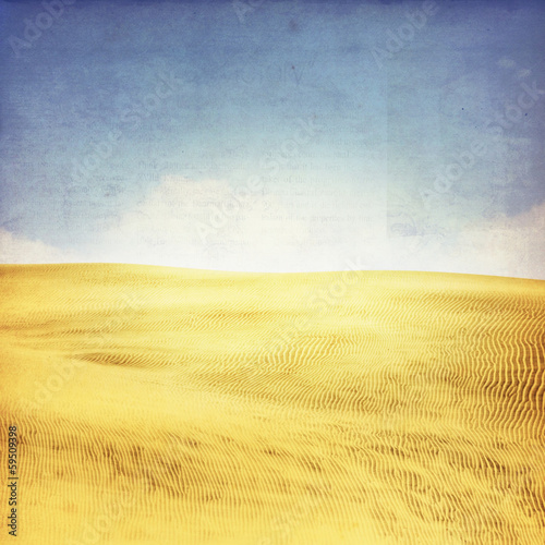 Grunge Desert landscape with clouds