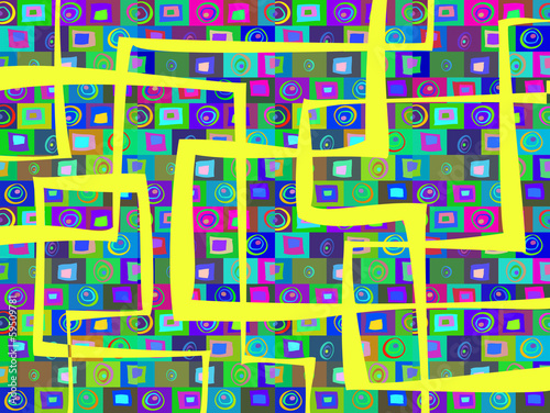 Unusual bright multi colored abstract pattern of elements backgr