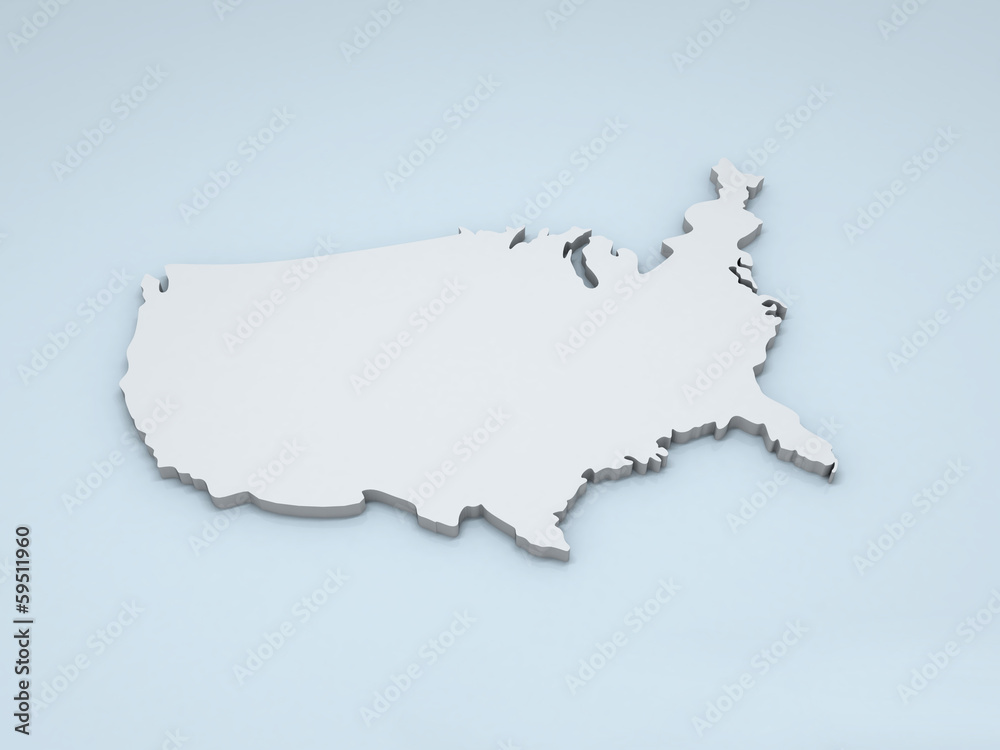 Obraz premium Mapa USA 3D