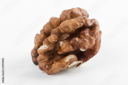 nuts on the white background