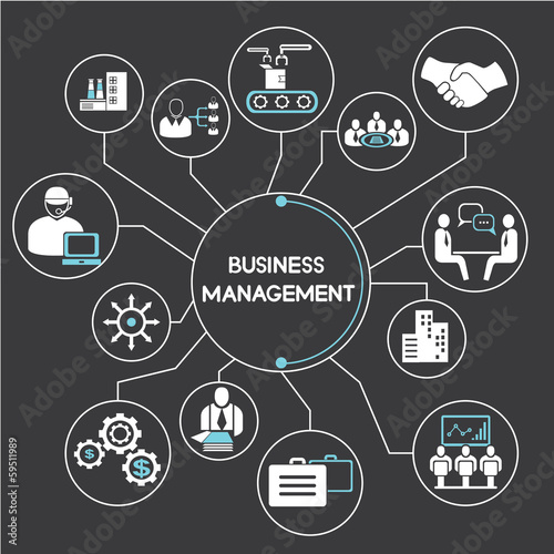 business management network, mind mapping, info graphic