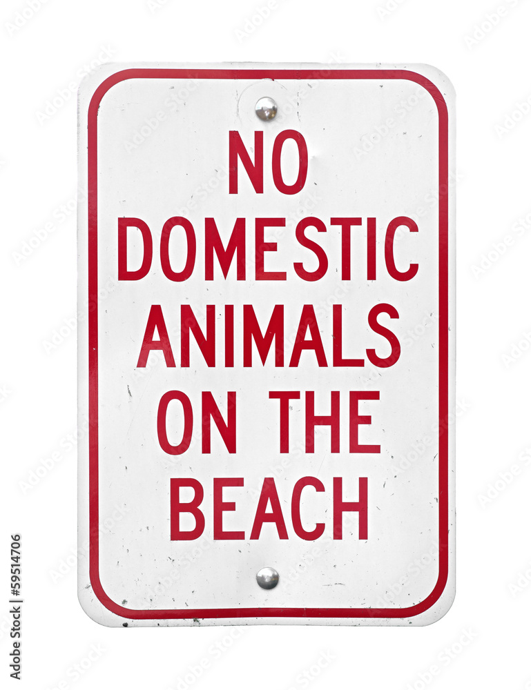 No Domestic Animals On Beach sign No Domestic Animals On Beach sign