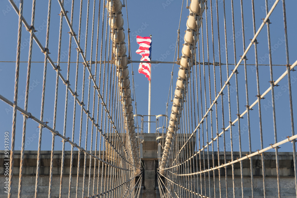 Fototapeta premium kable mostka manhattan