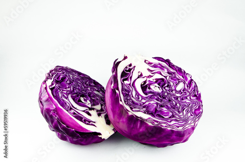 beautiful red cabbage isolated on white