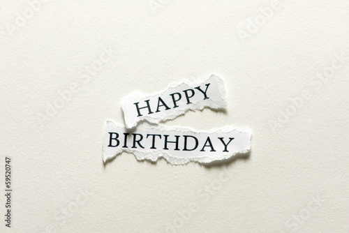 Happy birthday on a piece o...